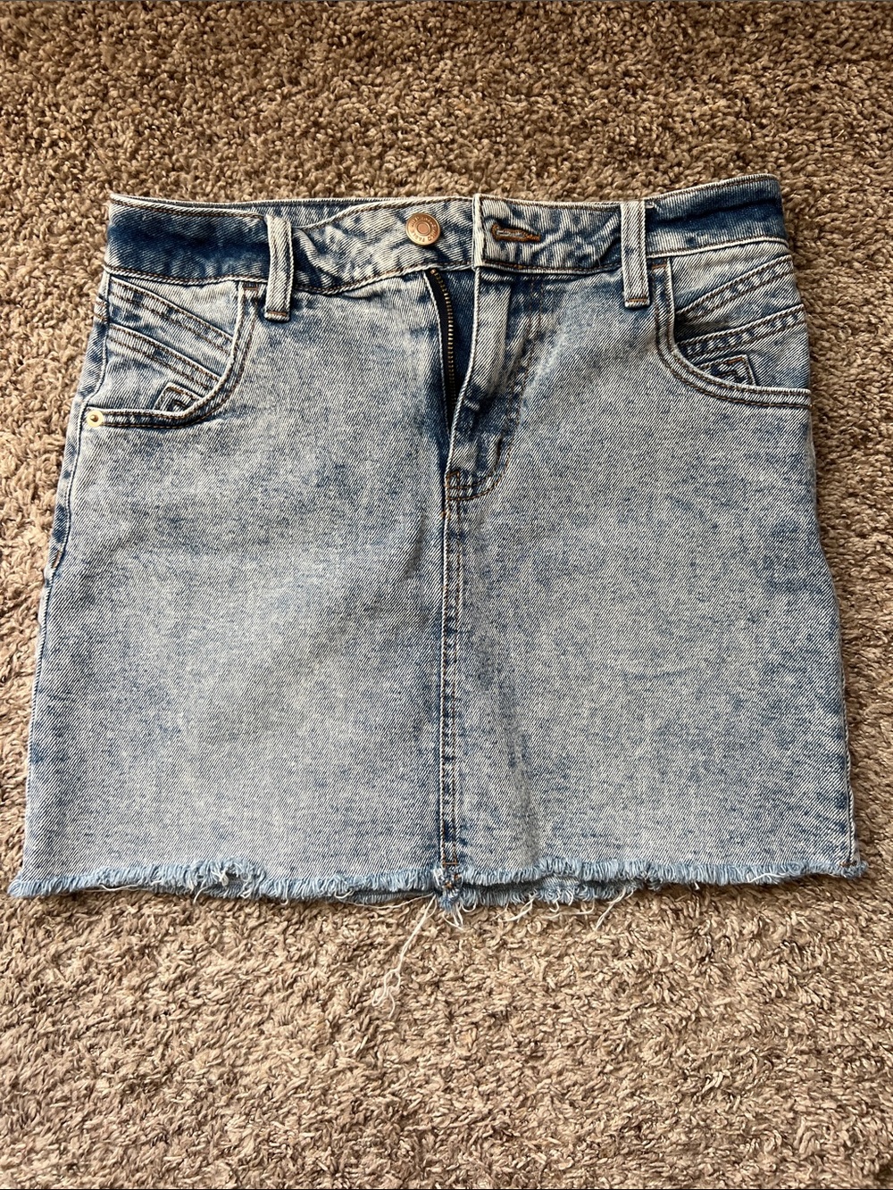 wild fable Light Blue Acid Wash Denim Mini Skirt